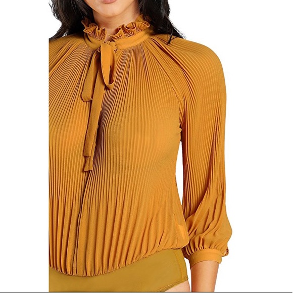 Tops - Self Tie Chiffon Bodysuit Blouse